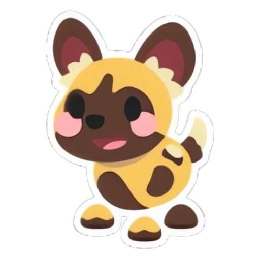 Стикер собаки с африканской росписью (African Painted Dog Sticker) в Адопт Ми