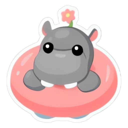 Наклейка с плавающим бегемотом (Floating Hippo Sticker) в Адопт Ми