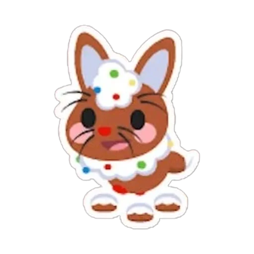 Стикер пряничного зайца (Gingerbread Hare Sticker) в Адопт Ми