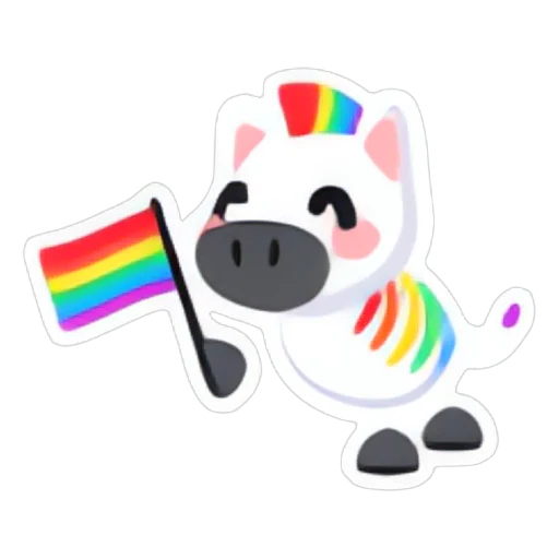 Наклейка «счастливая гордость зебра» (Happy Pride Zebra Sticker) в Адопт Ми