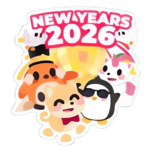 Новогодняя наклейка 2026 (NYE 2026 Sticker) в Адопт Ми