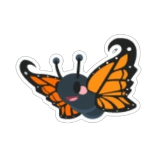 Наклейка оранжевая бабочка (Orange Butterfly Sticker) в Адопт Ми