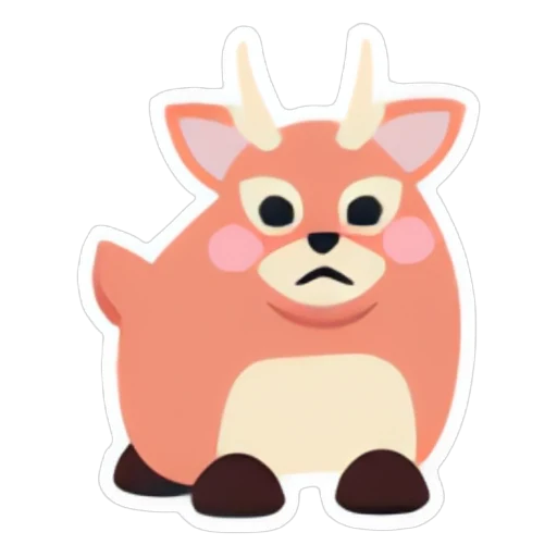 Круглая наклейка «Ланевый олень» (Round Fallow Deer Sticker) в Адопт Ми