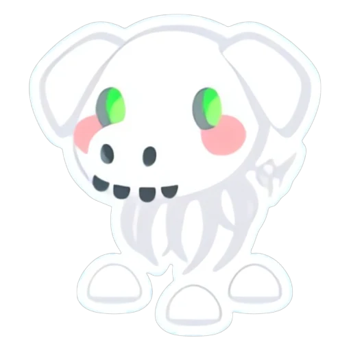Наклейка с белым скелетом собаки (White Skeleton Dog Sticker) в Адопт Ми