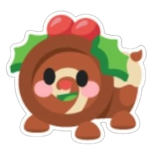 Наклейка с собакой из святочного бревна (Yule Log Dog Sticker) в Адопт Ми
